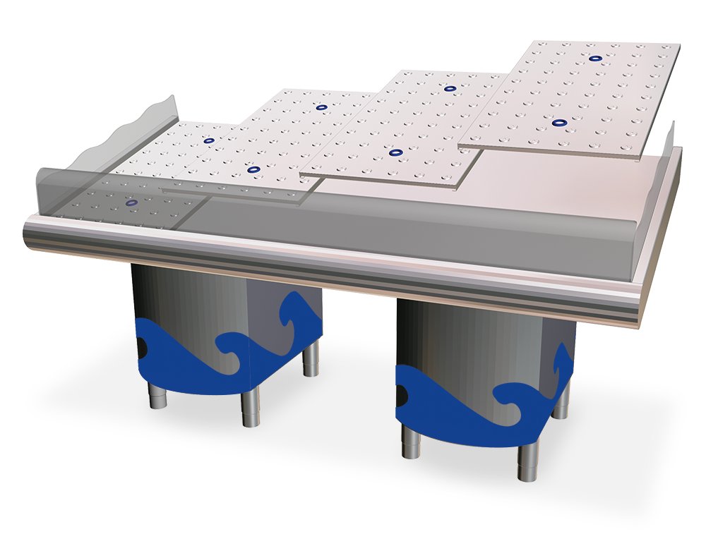 Mostrador de pescadería 2 m con soportes Fricosmos