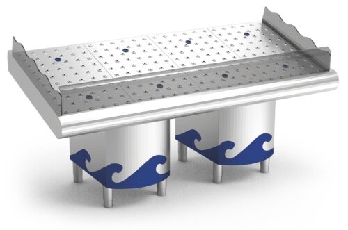 Mostrador de pescadería 2 m con soportes Fricosmos
