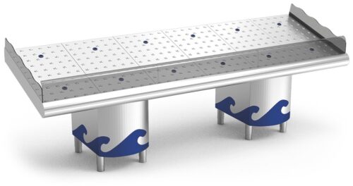 Mostrador de pescadería 3 m con soportes Fricosmos