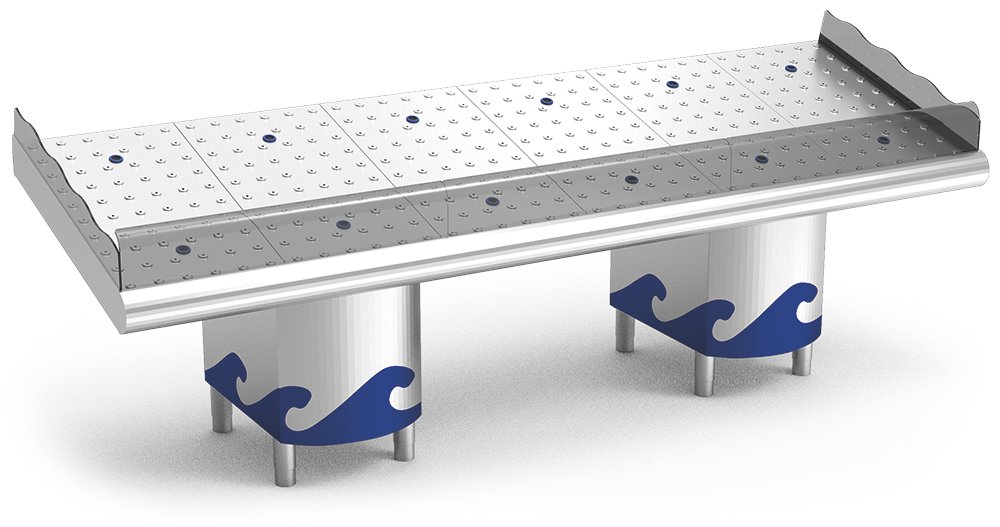 Mostrador de pescadería 3 m con soportes Fricosmos