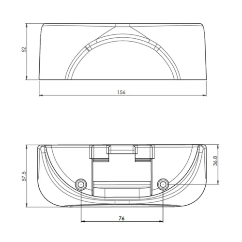 Dimension drawing · Striker B 27-43 mm for 5520 and 5521 latches