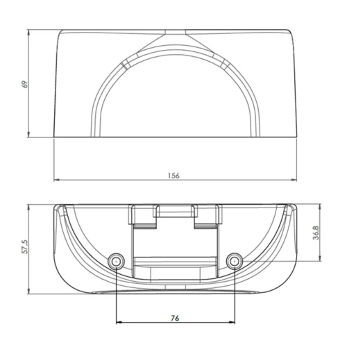 Dimension drawing · Striker M 44-60 mm for 5520 and 5521 latches