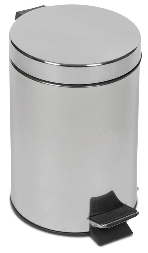 Papelera inox con tapa y pedal Fricosmos 5 l