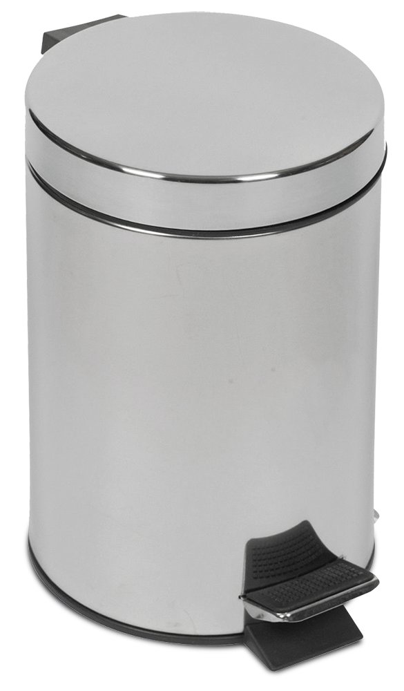 Papelera inox con tapa y pedal Fricosmos 5 l