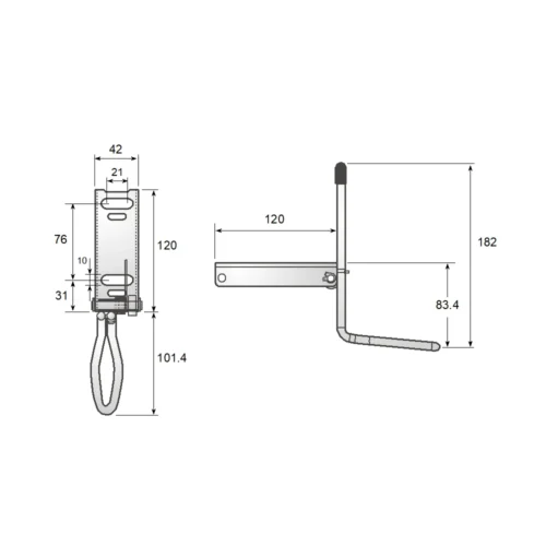 PDA-1 stainless steel door opening pedal · view 2