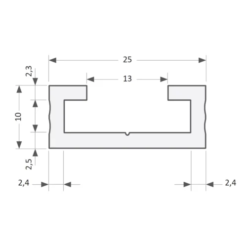 Perfil de sujeción PSA5010 para burlete 5487 (tira 2,6 m) – imagen 2