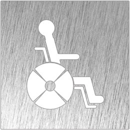 Pictograma inox "aseo discapacitados" Fricosmos 120x120 mm