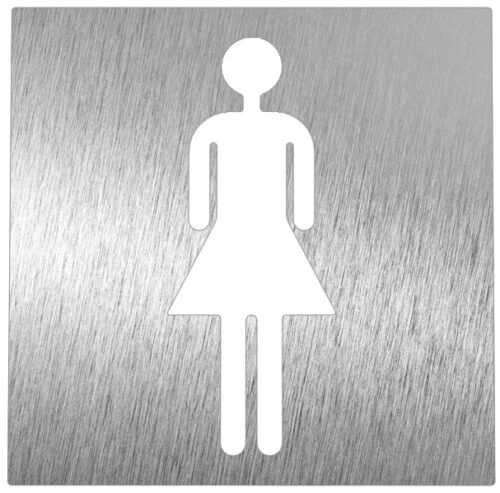 Pictograma inox "aseo mujer" Fricosmos 120x120 mm
