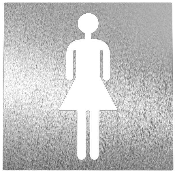 Pictograma inox "aseo mujer" Fricosmos 120x120 mm