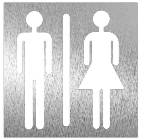 Pictograma inox "aseo unisex" Fricosmos 120x120 mm