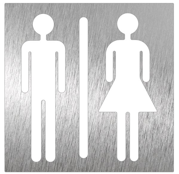 Pictograma inox "aseo unisex" Fricosmos 120x120 mm