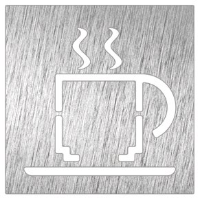 Pictograma inox "cafetería" Fricosmos 120x120 mm