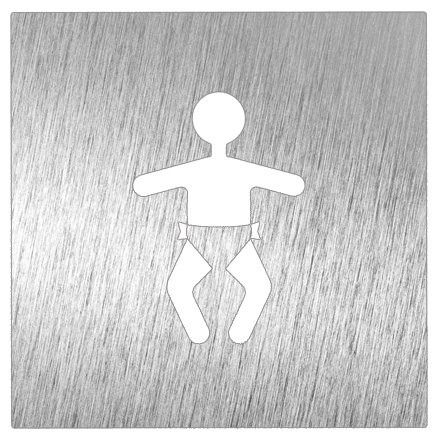 Pictograma inox "cambia bebés" Fricosmos 120x120 mm