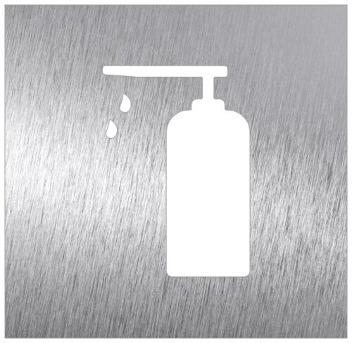 Pictograma inox COVID puesto de gel hidroalcohólico Fricosmos