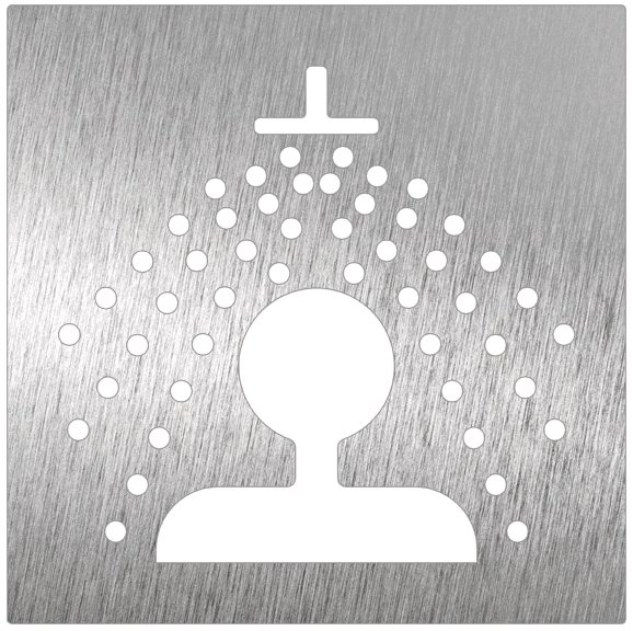 Pictograma inox "duchas" Fricosmos 120x120 mm