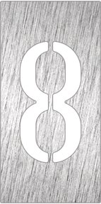 Pictograma inox "número 8" Fricosmos 120x120 mm