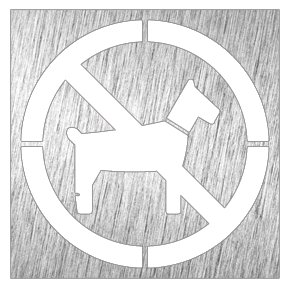 Pictograma inox "prohibido animales" Fricosmos 120x120 mm
