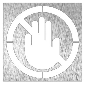 Pictograma inox "prohibido el paso" Fricosmos 120x120 mm