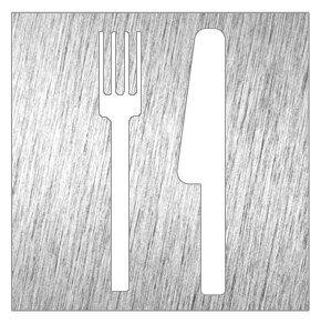 Pictograma inox "restaurante" Fricosmos 120x120 mm