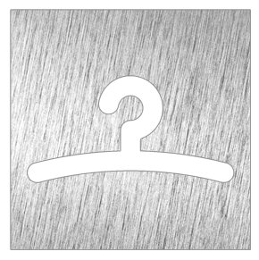 Pictograma inox "vestuario/guardarropa" Fricosmos 120x120 mm