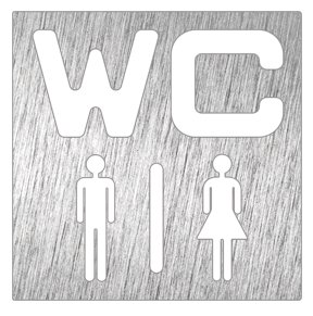 Pictograma inox "WC" Fricosmos 120x120 mm