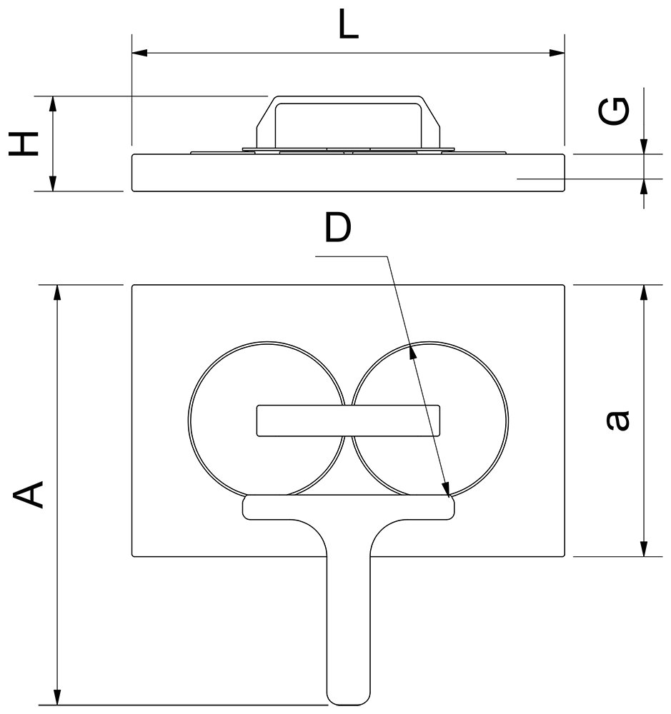 Technical drawing: Fricosmos hygienic double hamburger press ø128 mm