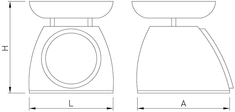 Dibujo técnico: Balanza mecánica de cocina Fricosmos