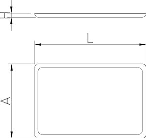 Dibujo técnico: Bandeja autoservicio en polipropileno azul Fricosmos 530x370x26 mm