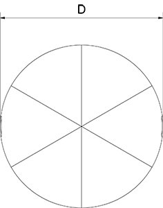 Dibujo técnico: Bandeja de aluminio con asas para pizza 6 porciones Fricosmos