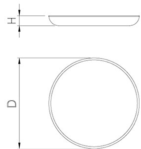 Dibujo técnico: Bandeja de camarero inox Fricosmos ø310x20 mm