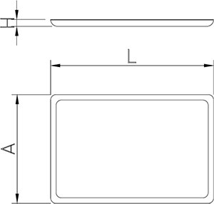 Dibujo técnico: Bandeja de presentación blanca Fricosmos 600x400x25 mm
