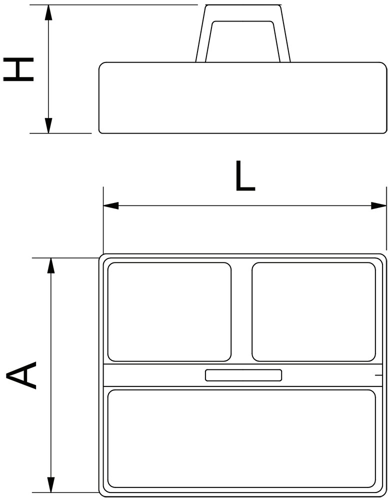 Dibujo técnico: Bandeja organizadora para utensilios de limpieza Fricosmos