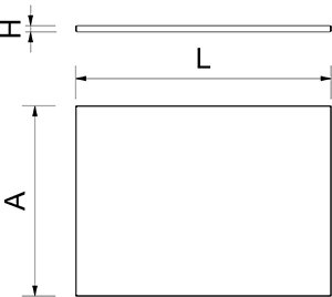Dibujo técnico: Bandeja pastelera en acero inoxidable Fricosmos 600x400x14 mm
