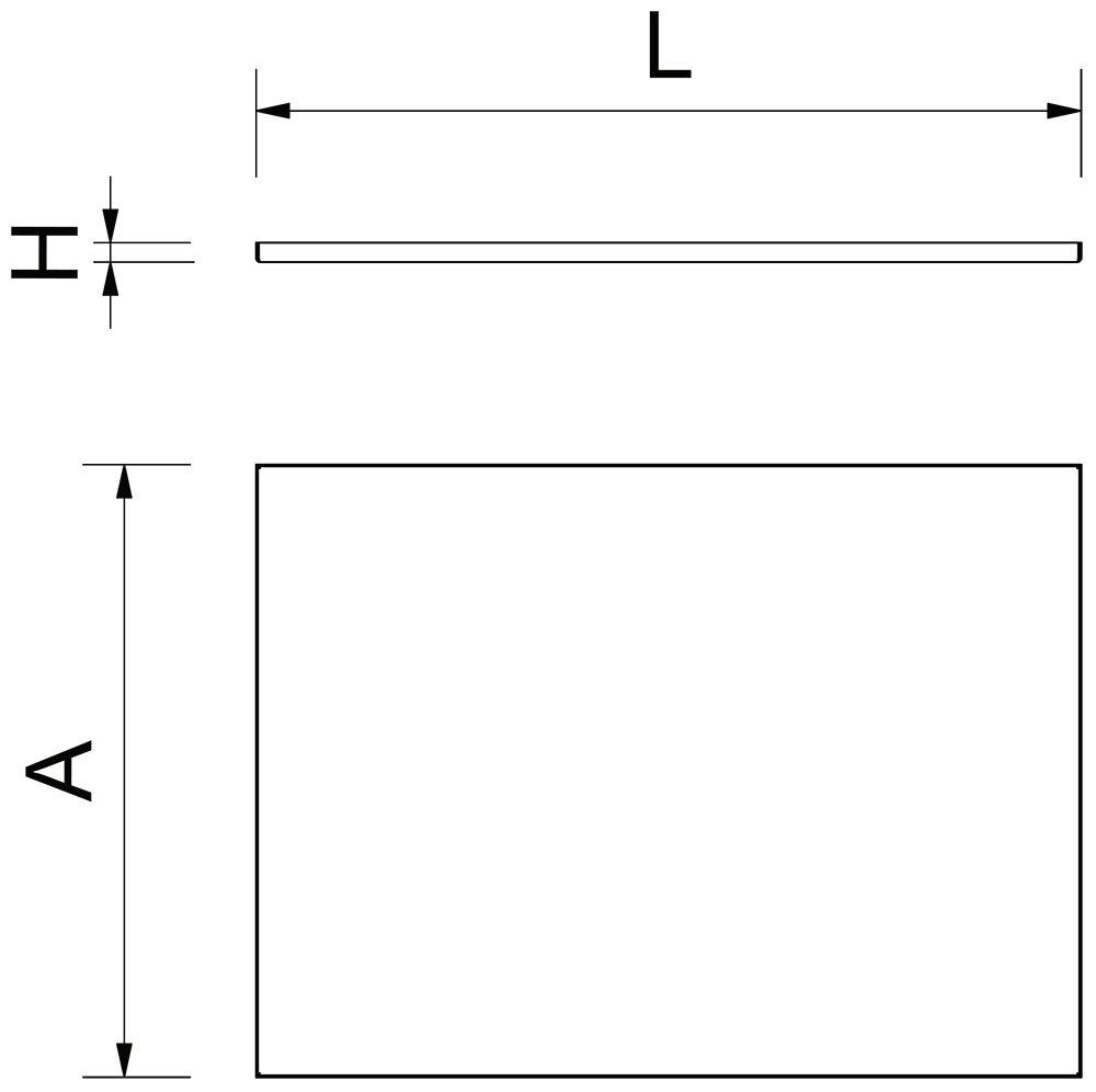 Dibujo técnico: Bandeja perforada de acero inoxidable para pastelería 600x400 mm Fricosmos 600x400x10 mm