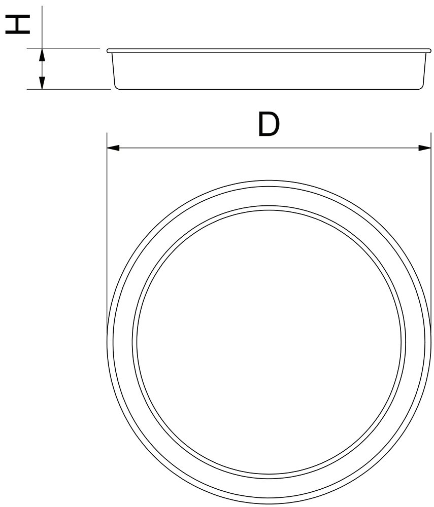 Dibujo técnico: Bandeja redonda en acero esmaltado Fricosmos ø340x40 mm