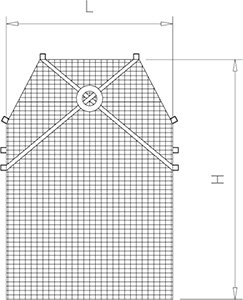 Dibujo técnico: Bolero con manga de protección en malla de acero inoxidable Fricosmos