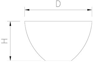 Dibujo técnico: Bowl de acero inoxidable Fricosmos ø300x150 mm