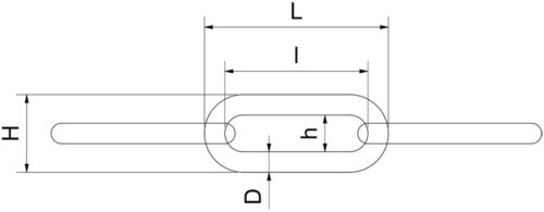 Dibujo técnico: Cadena inox de eslabón largo 4 mm Fricosmos