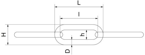 Dibujo técnico: Cadena inox de eslabón largo 5 mm Fricosmos