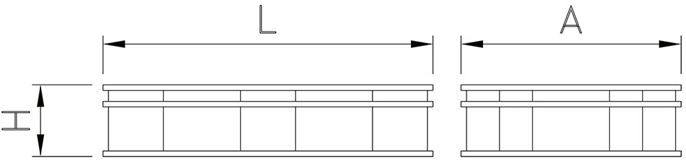 Dibujo técnico: Caja alimentaria apilable perforada para masa Fricosmos