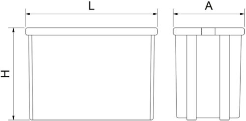Dibujo técnico: Caja apilable multiusos 65 l Fricosmos 630x440x340 mm