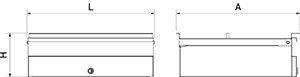 Dibujo técnico: Cajón inox grande acoplado a mueble Fricosmos