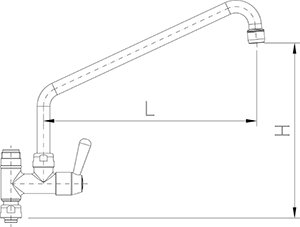 Dibujo técnico: Caño para acoplar a grifo ducha Fricosmos