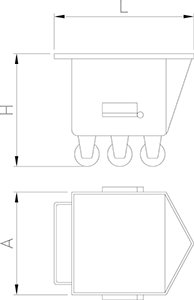 Dibujo técnico: Carro bañera para elevador Fricosmos