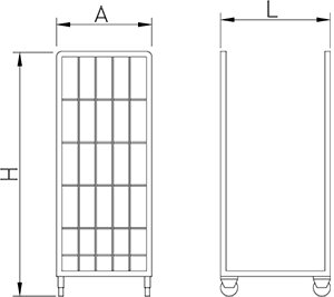 Dibujo técnico: Carro de transporte semicerrado Fricosmos