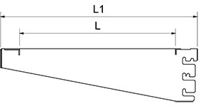 Dibujo técnico: Cartela recta para estantería inox Imagine Fricosmos 530 mm