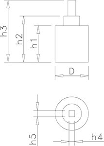Dibujo técnico: Cartucho para válvulas 462406; 463214; 4 63216 y 463218 Fricosmos