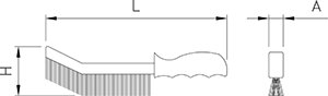 Dibujo técnico: Cepillo de mano multiusos metal detectable Fricosmos