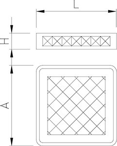 Dibujo técnico: Cesta de lavavajillas para platos Fricosmos 500x500x102 mm