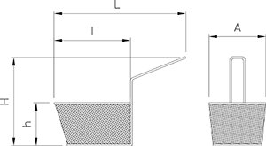 Dibujo técnico: Cesta rectangular Fricosmos